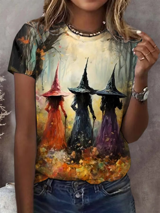 Women's Witch Print Shirt