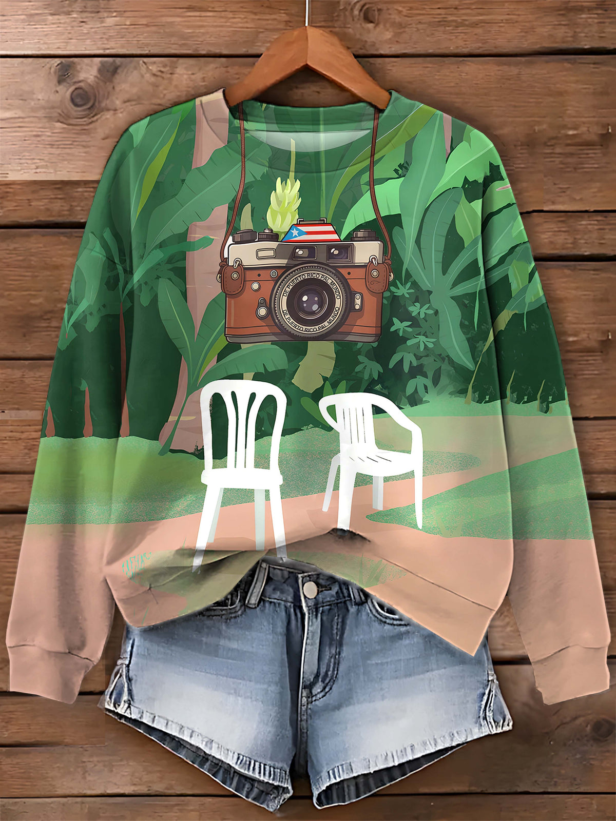 Women's Puerto Rico - Themed Sweatshirt with Famous Singer Inspiration
