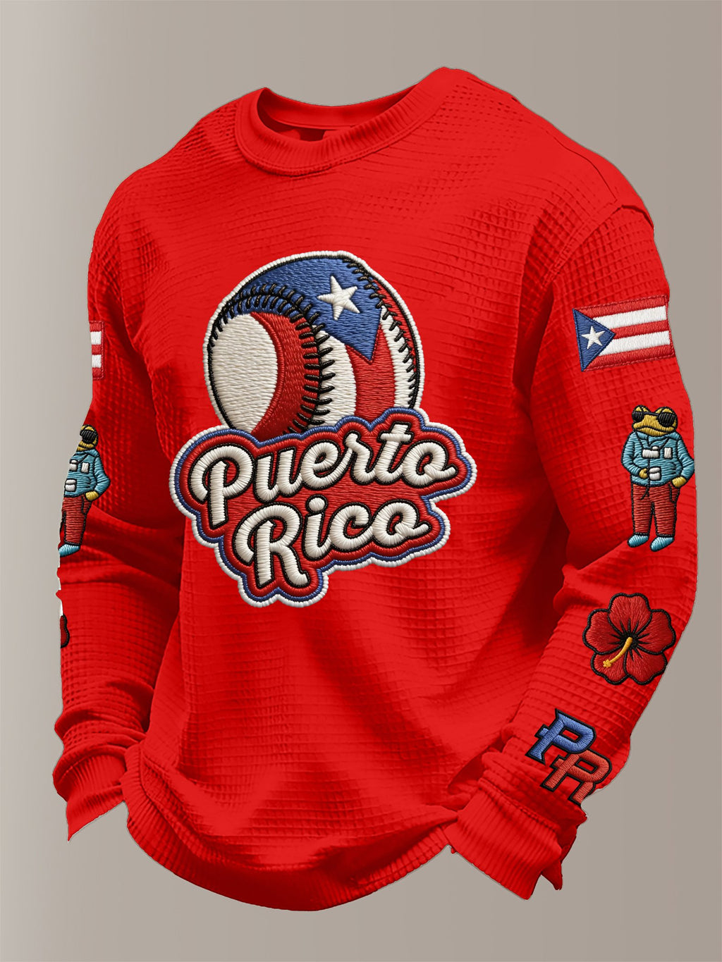 Men's Baseball Printed Waffle Top