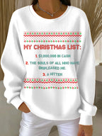 Women's MY CHRISTMAS LIST Print Sweatshirt