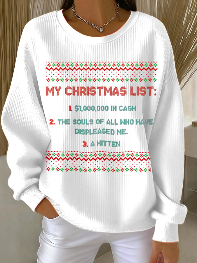 Women's MY CHRISTMAS LIST Print Sweatshirt