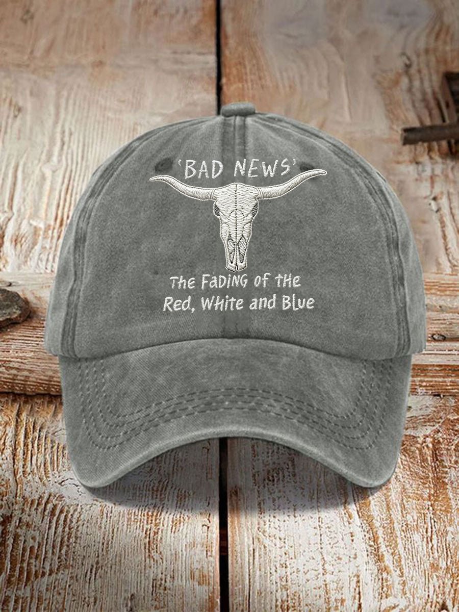 The Fading Of The Red White And Blue Print Baseball Cap