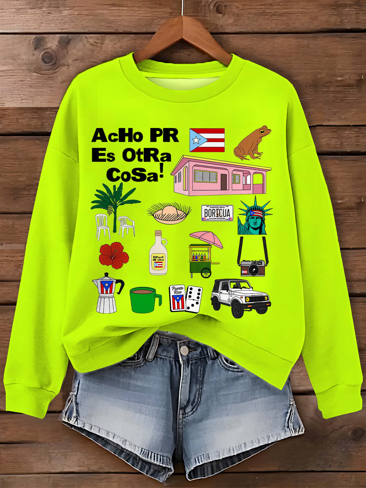 Puerto Rico Singer Booricua Decorate Printed Sweatshirt