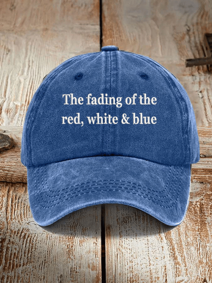 The Fading Of The Red White And Blue Print Baseball Cap