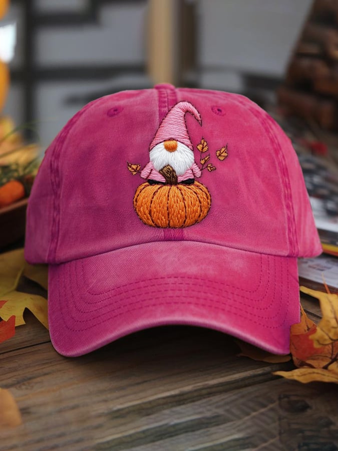 Women's casual autumn pink washed cotton hat