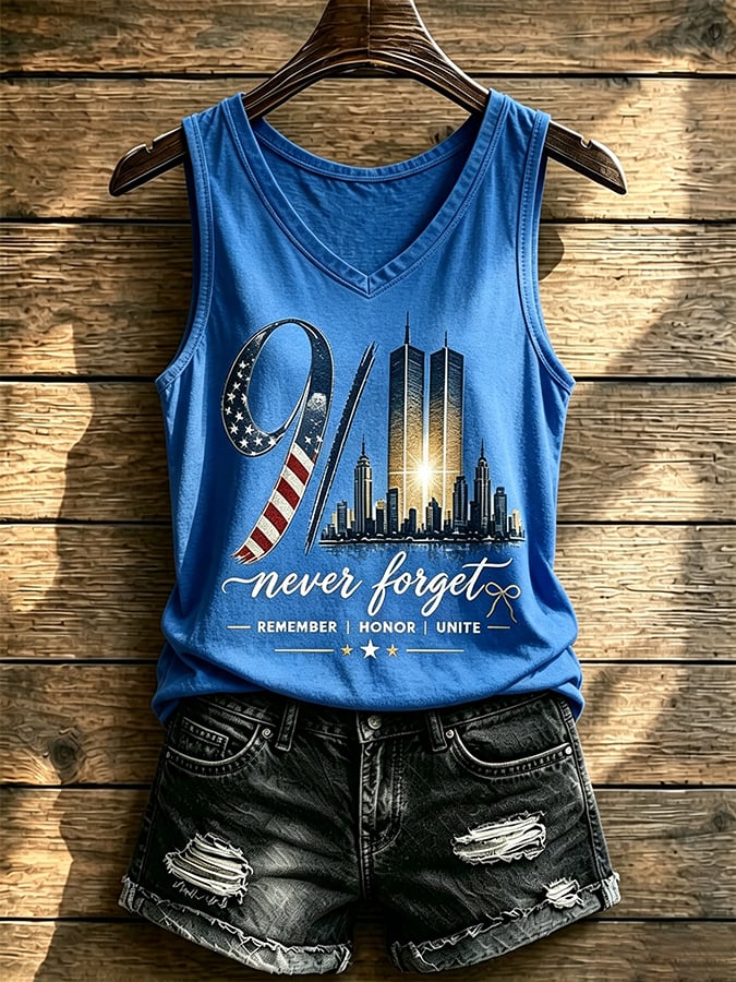 Women's Never Forget September 11 Print Vest