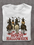 Howdy Witch West Halloween Art Print Thin Sweater