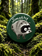 Unisex Retro Raccoon Jimothy Badge