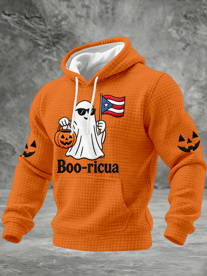 Men'S Boricua Halloween Casual Printed Hoodie