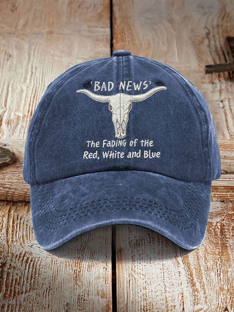 The Fading Of The Red White And Blue Print Baseball Cap