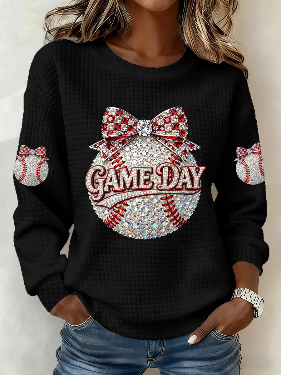 Women's Baseball  Print Hoodie