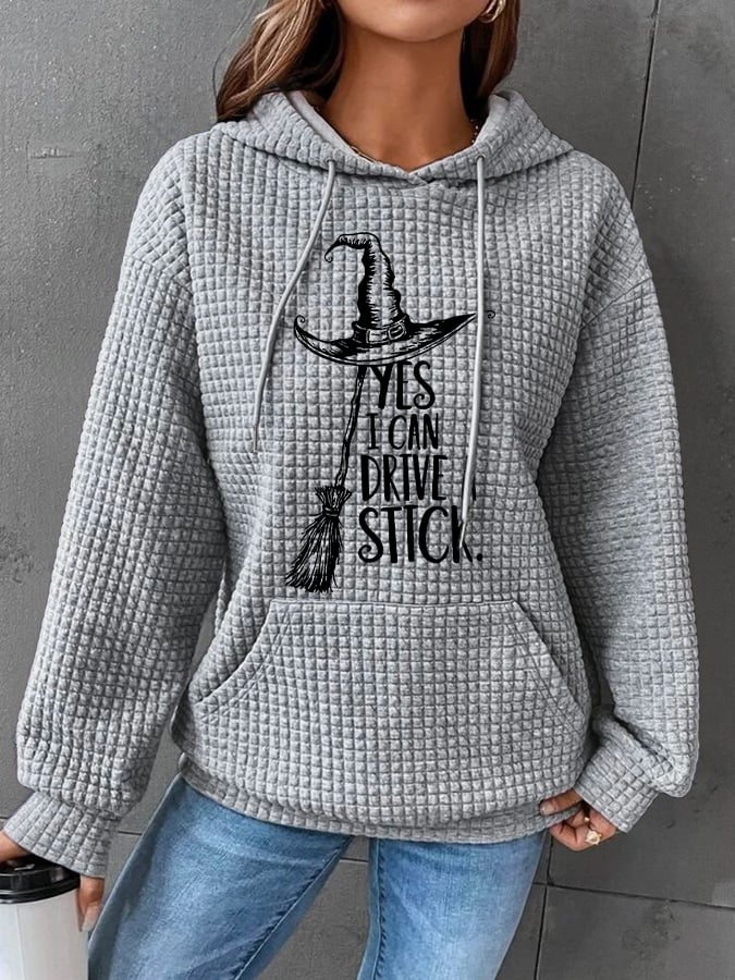 Women's Yes I Can Drive A Stick Print Casual Sweatshirt