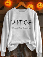 Woman In Total Control Here Print Casual Sweatshirt