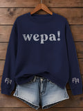 Puerto Rico Color Leisure Printed Long Sleeve Casual Top