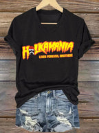 Women's Hot Top Legendary Wrestler Print V-Neck T-Shirt
