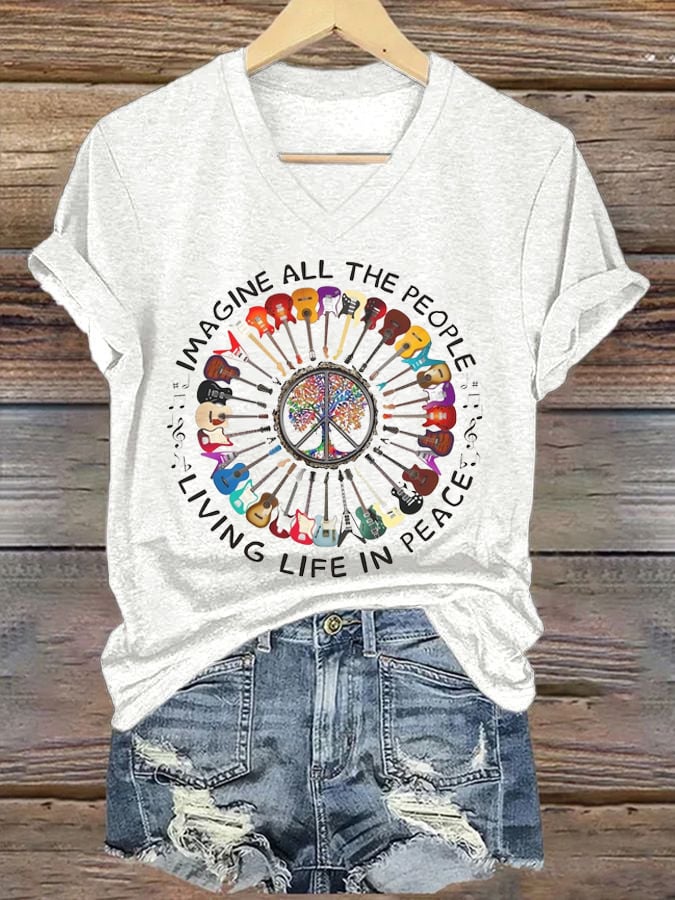 Women's The Band Imagine Printed Casual T-Shirt