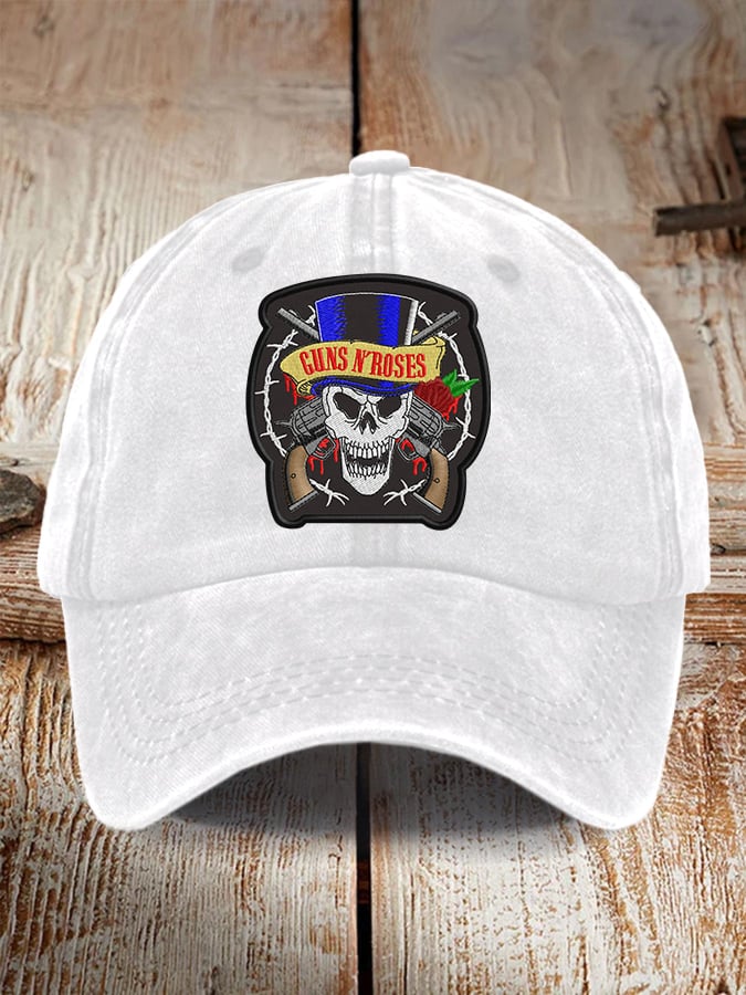 Retro Rock Roses Print Baseball Cap
