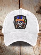 Retro Rock Roses Print Baseball Cap