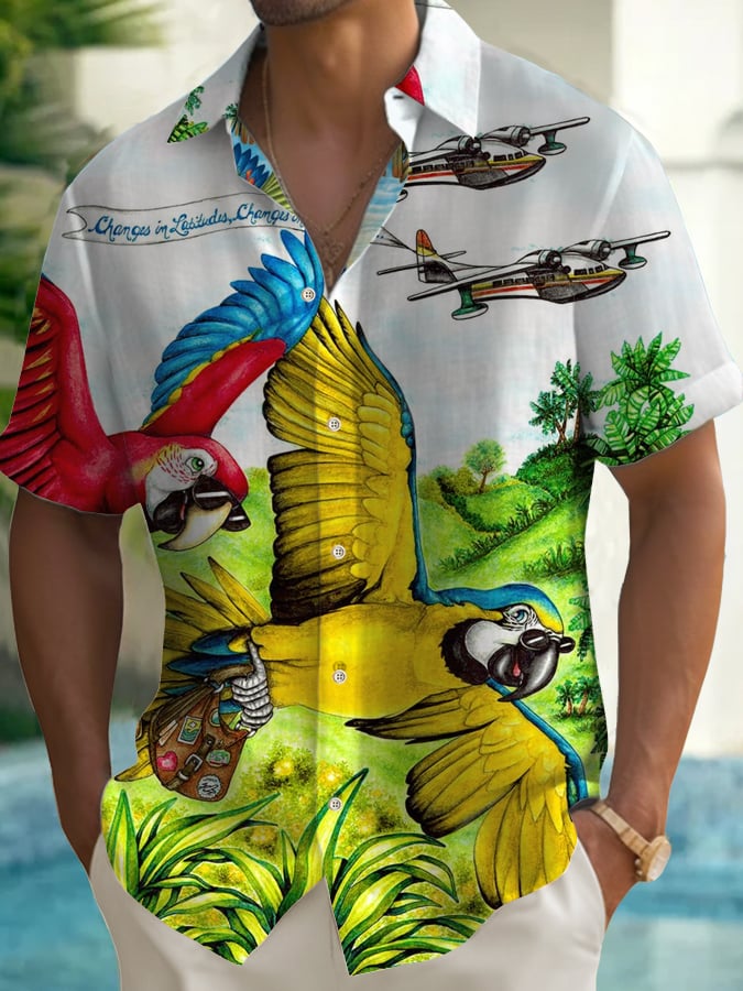 Men's Short Sleeves Print Casual Shirt