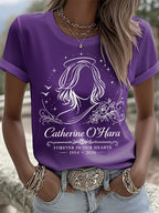 Commemorating Her Printed Short-Sleeved T-Shirt