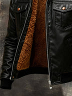 Men's Retro Warm Soft Leather Outdoor Jacket