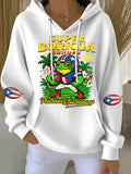 Women's  Singer Casual Printed Hooded Sweatshirt