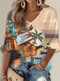 Puerto Rico Printed Long Sleeve Top