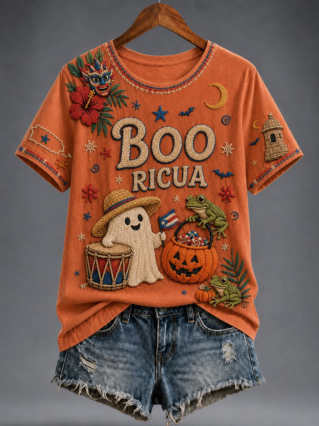 Women's Puerto Rico Halloween Graphic T-shirt