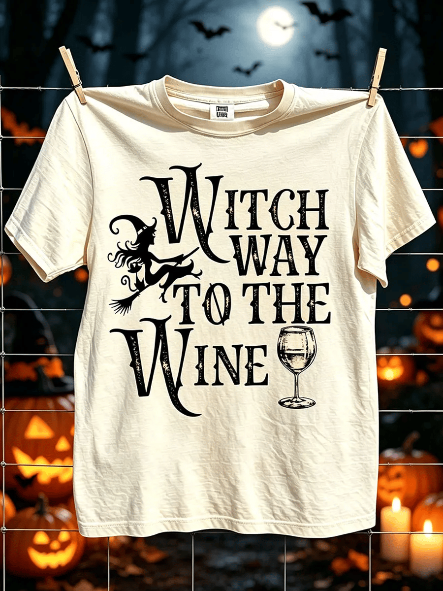 Women's Halloween Witch Print T-Shirt