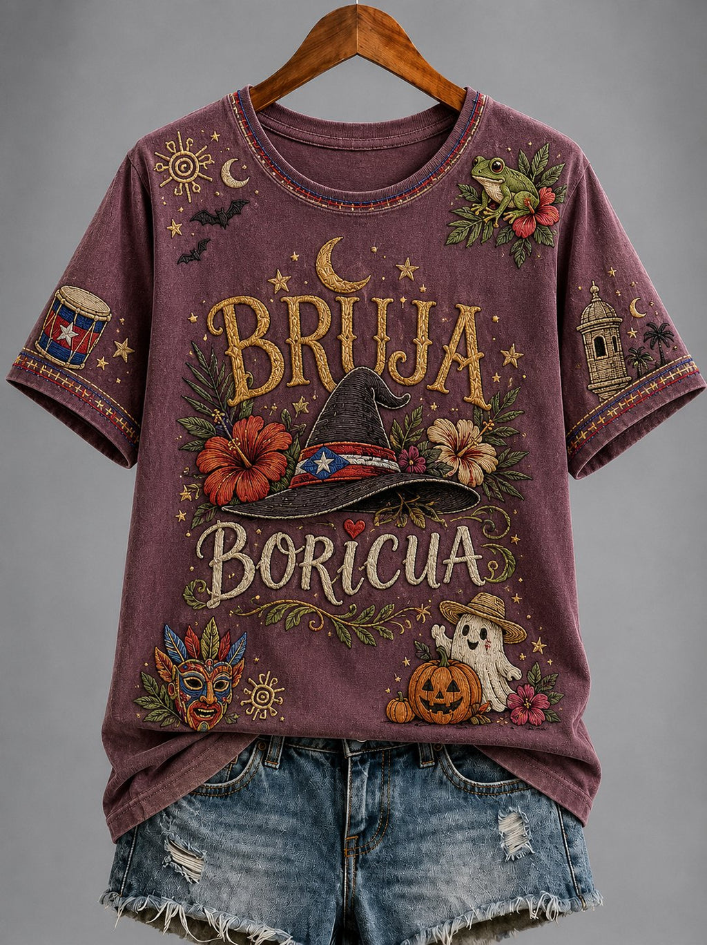 Women's Puerto Rico Halloween Graphic T-shirt