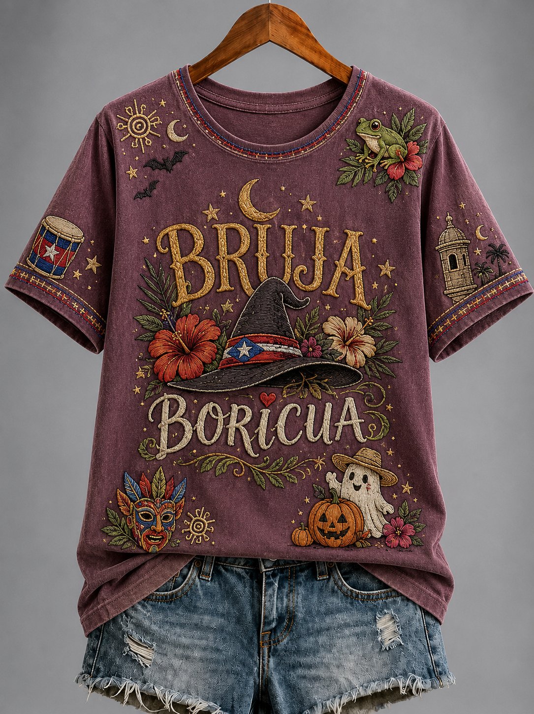 Women's Puerto Rico Halloween Graphic T-shirt
