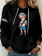 Women's Vintage Rock Tribute Print Hoodie