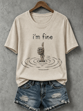 Women's Halloween I'm Fine Print T-Shirt