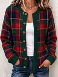 Women's Christmas Casual Printed Knit Cardigan
