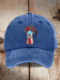 Retro Puerto Rico Print Baseball Cap