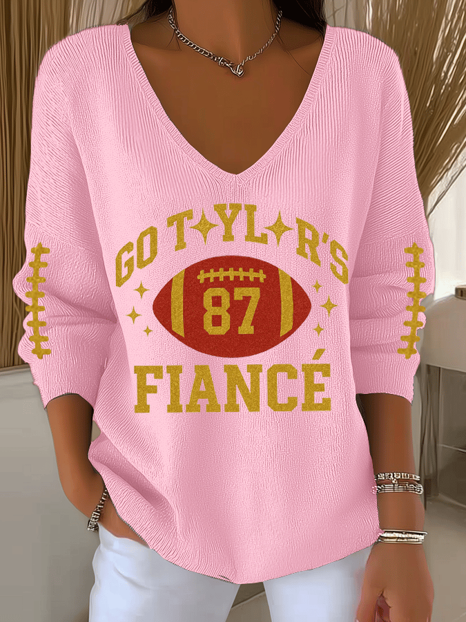 Women's Hot Spot Print Knit Long Sleeve Top