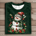 Merry Christmas Printed Round Neck T-Shirt