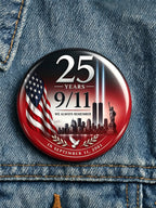 9/11 Memorial Printed Brooch