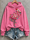 Women's Flamingo Christmas Print Casual Sweatshirt