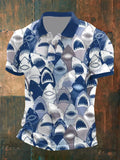 Men's Shark Art Print Polo Shirt