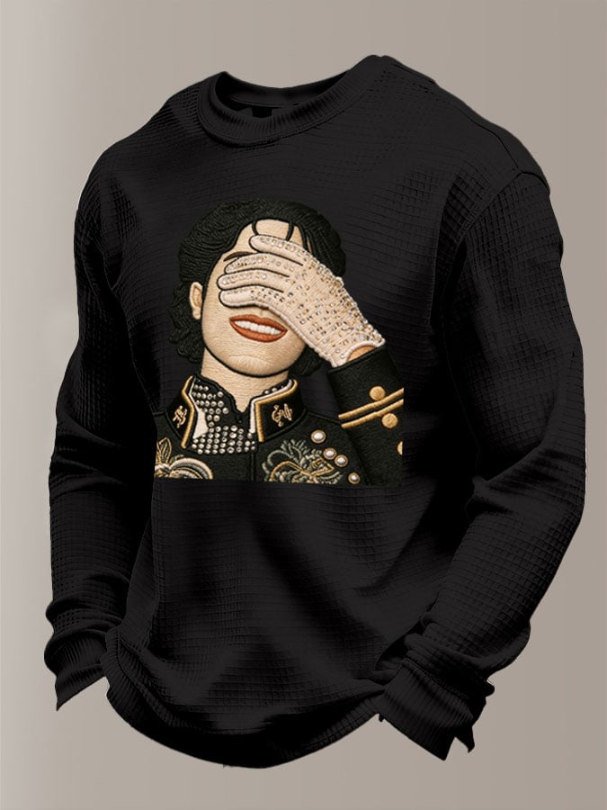Men's Pop Music Legend  Print Crew Neck Top