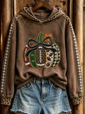 Women's Autumn Pumpkin Pattern Casual Raglan Sleeve Hoodie