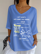 Women's Constellation Print Mid-Sleeve Casual T-Shirt