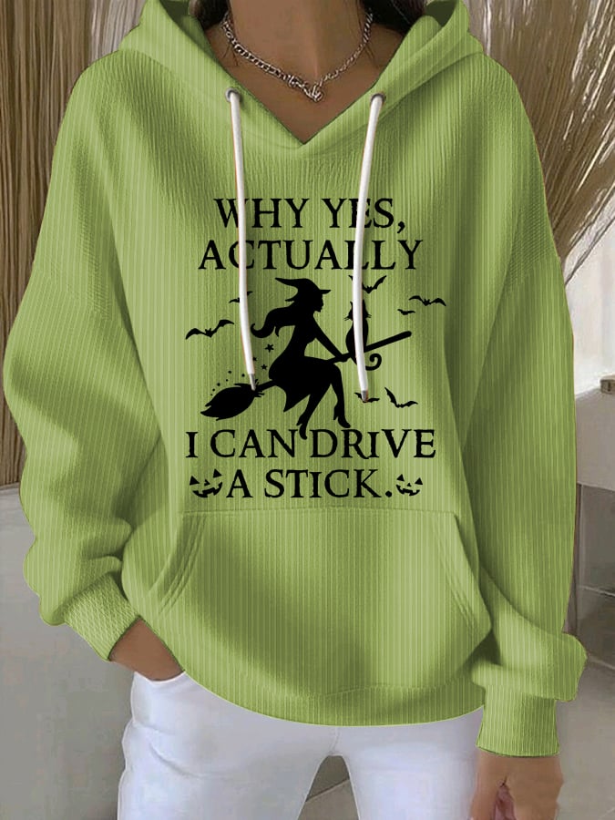 Women's Yes I Can Drive A Stick Print Casual Sweatshirt