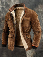 Men'S Vintage Warm Lambswool Outdoor Jacket
