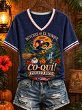 Women's Puerto Rico Halloween Art Printed T-shirt