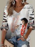 King of Rock And Roll Printed Long Sleeve Top