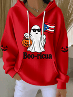 Women's "Halloween in Puerto Rico" Print Knit Hoodie