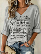 Women's Midnight Margaritas Print V Neck Top