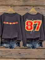 Retro 87 Engaged It’s A Love Story, She Said Yes Print Sweatshirt